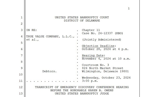 HC Website News TV court filing True Value Sale, Carter Lumber Expansion, and Much More Industry News