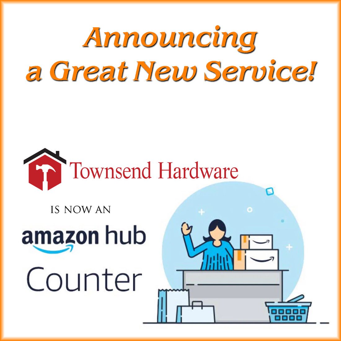 Townsend Hardware in Montana posted this on Facebook to promote its location as an Amazon Hub Counter.