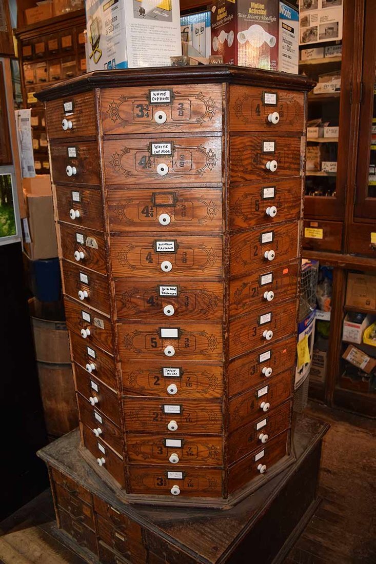 You never know what you’ll find when you open a drawer at Chagrin Hardware.