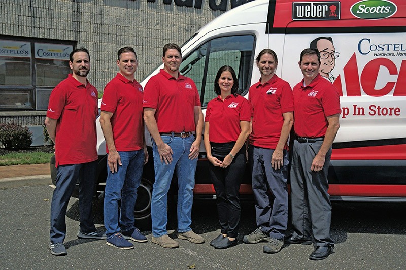 Six second-generation siblings are part of the leadership team of Costello’s Ace including l to r: Bobby Costello, Joey Costello, Danny Costello, Jaime Maloney, Timothy Costello and Michael Costello.  