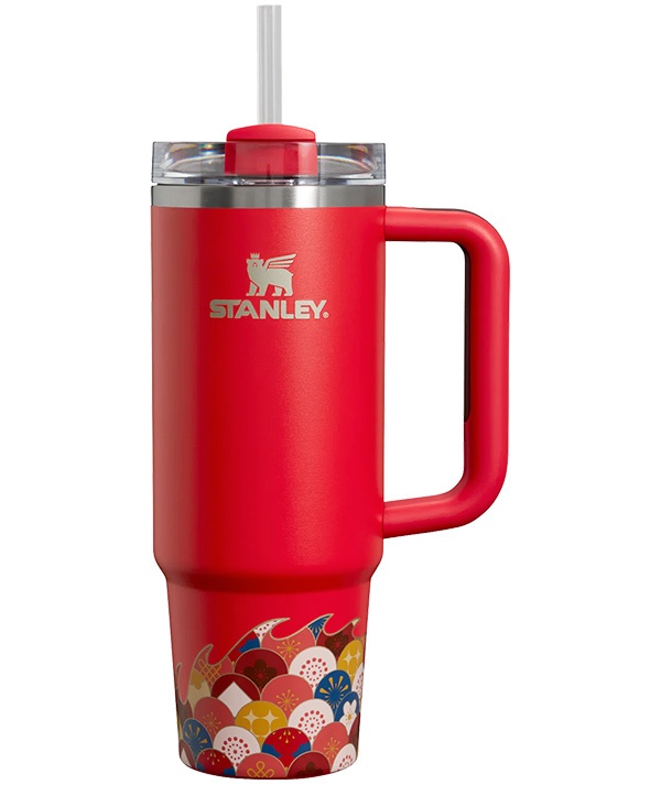Released in late January, Stanley’s limited-edition, Lunar New Year-themed Year of the Dragon tumbler sold out in 30 minutes. Inspired by the mythical creature in the Chinese zodiac, the design includes camellia flowers and sakura blossom, a bright departure from the green Stanley thermos from earlier decades. 