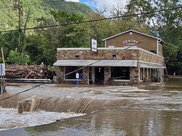 The streets of Hot Springs were unrecognizable, transformed into rivers that carried debris and mud.