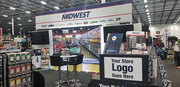 Areas inside the Innovation Center feature year-round vendor booths—such as this one from Midwest Fastener—designed to highlight category innovations and give retailers hands-on experience with products and merchandising ideas. 