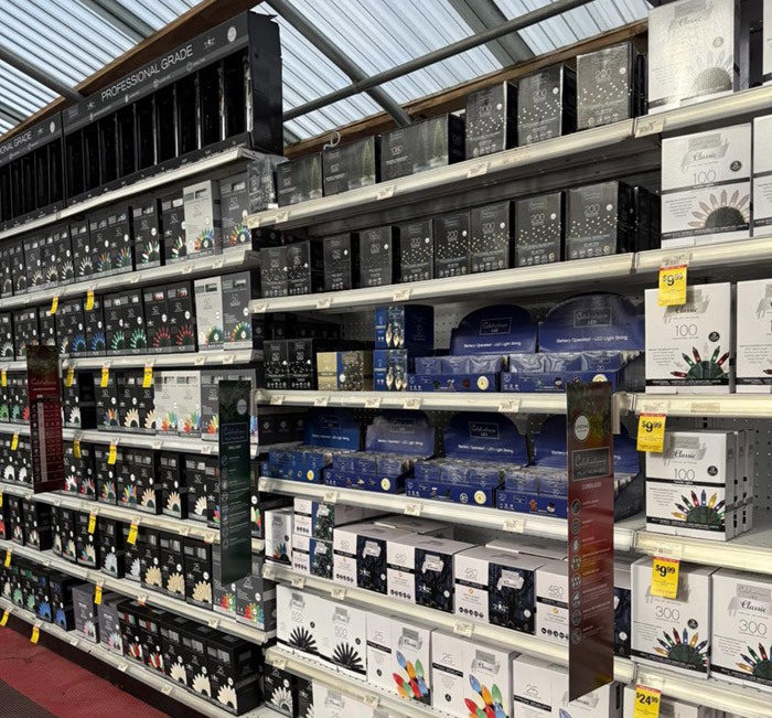 Lincoln Creek Lumber in Tumwater, Wash., leaned all the way into the season last year, filling shelves with an expansive selection of Christmas lights—from classic strands to specialty options—creating a high-impact display that made the category impossible to miss and easy to shop. 