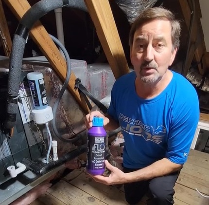 iFlo HVAC Kit 1 iFlo HVAC Kit installed on a drain line