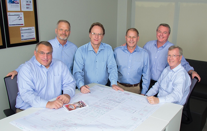 Orgill’s new senior management team includes (left to right): Eric Divelbiss, John Sieggreen, Greg Stine, Brett Hammers, Boyden Moore and Randy Williams.