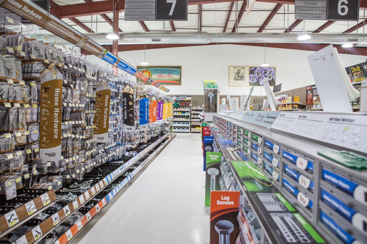 The large fasteners department makes a statement.