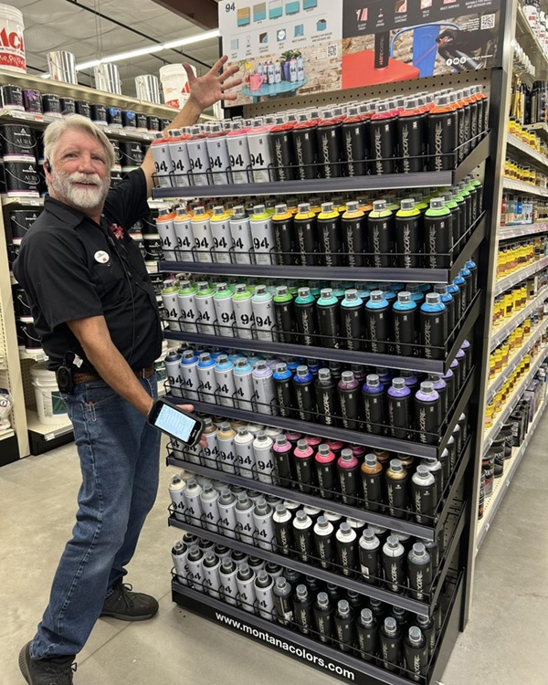 By featuring Montana Colors on a dedicated endcap, Hagan Ace Hardware in Florida creates a destination within the paint department while encouraging accessory add-on sales. 